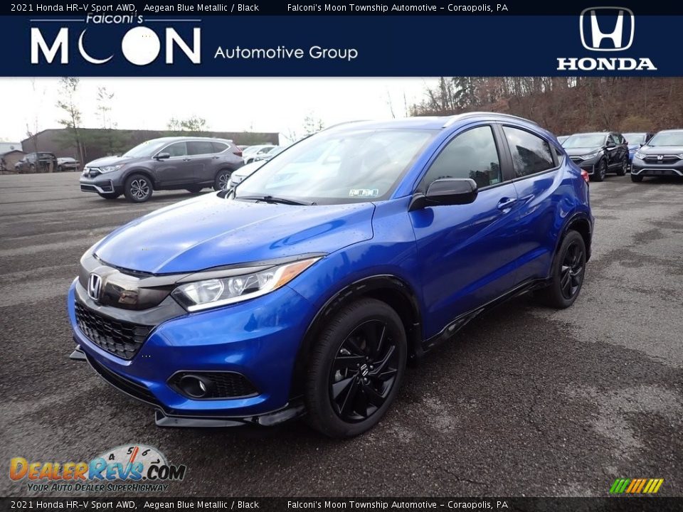 2021 Honda HR-V Sport AWD Aegean Blue Metallic / Black Photo #1