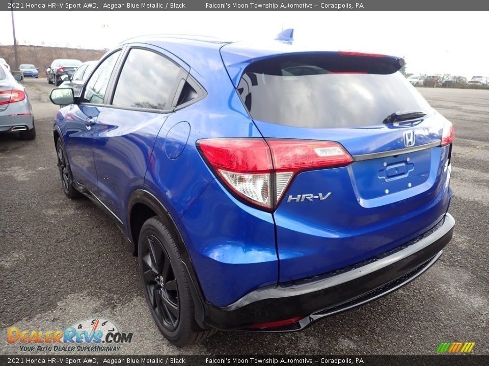 2021 Honda HR-V Sport AWD Aegean Blue Metallic / Black Photo #3