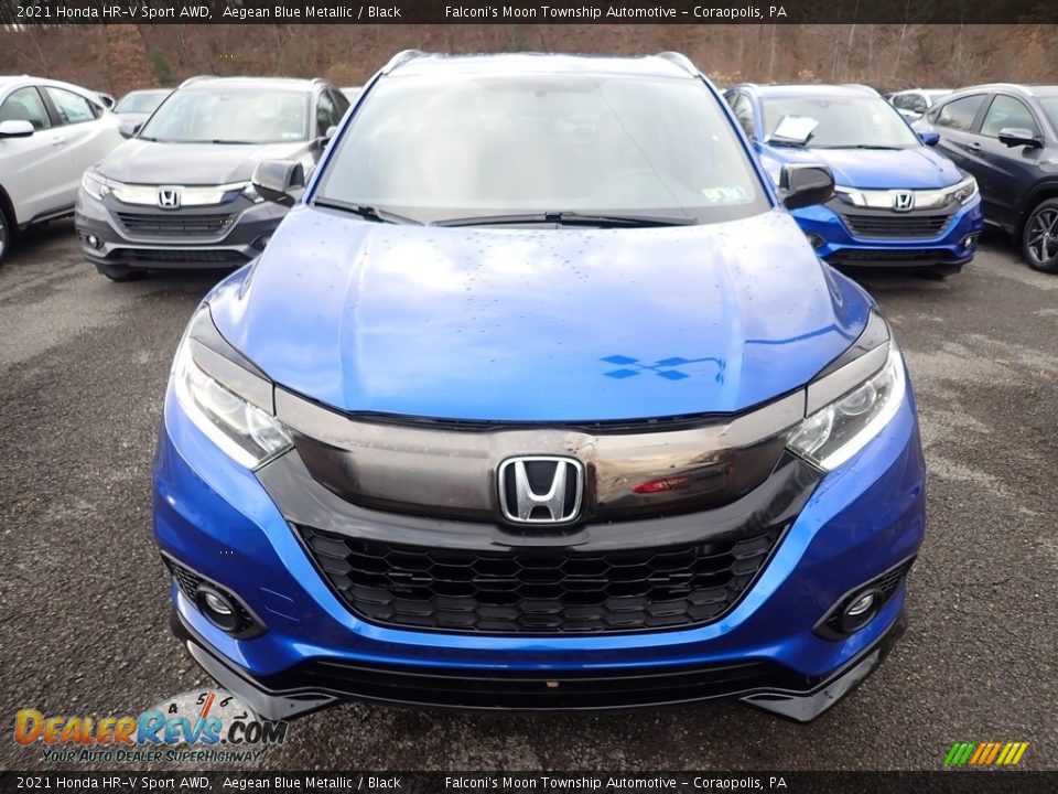 2021 Honda HR-V Sport AWD Aegean Blue Metallic / Black Photo #7