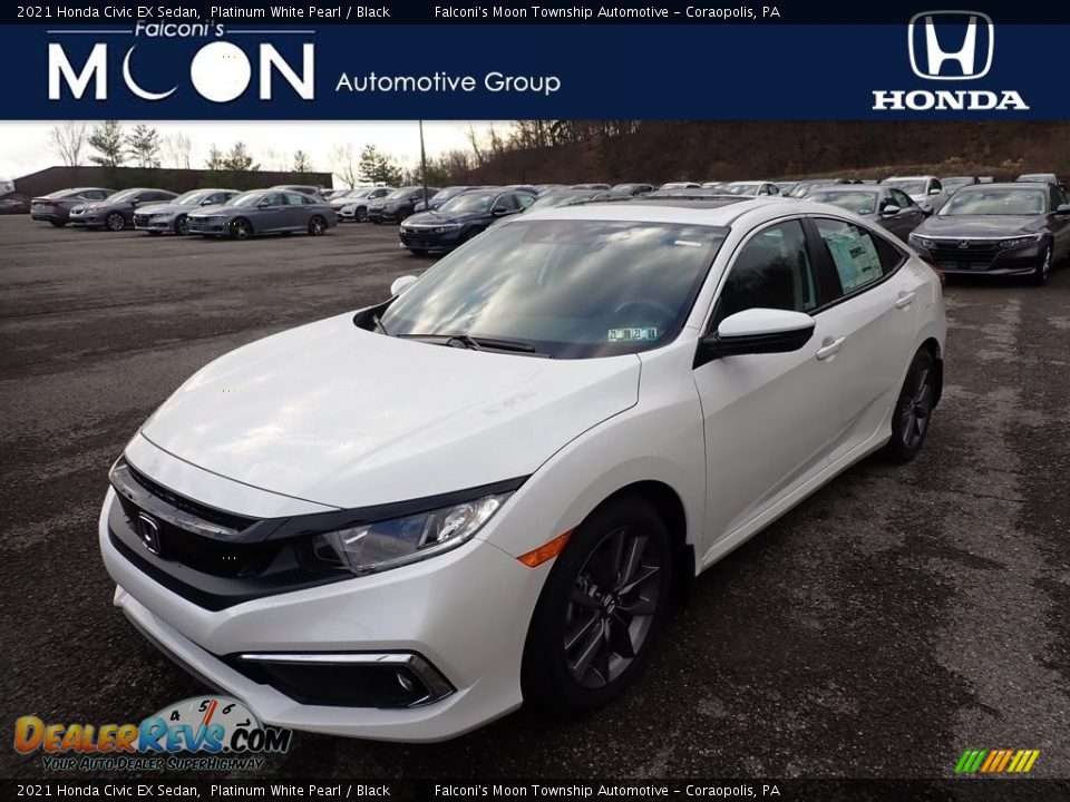 2021 Honda Civic EX Sedan Platinum White Pearl / Black Photo #1