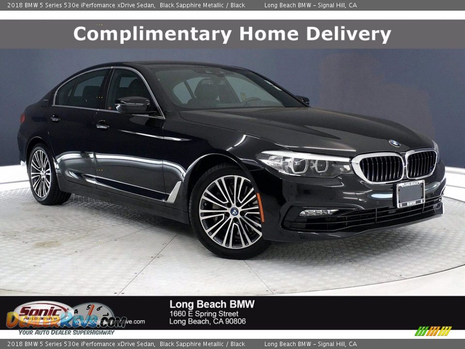 2018 BMW 5 Series 530e iPerfomance xDrive Sedan Black Sapphire Metallic / Black Photo #1