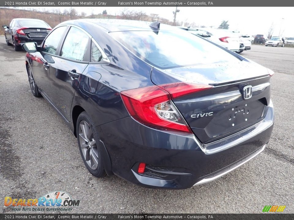 2021 Honda Civic EX Sedan Cosmic Blue Metallic / Gray Photo #2