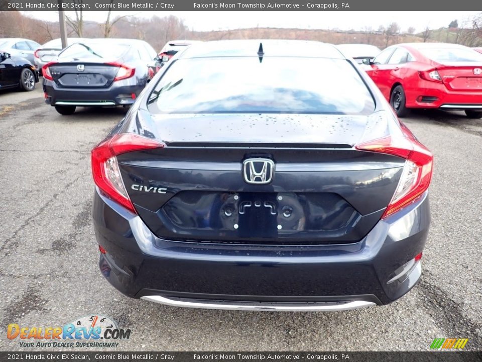 2021 Honda Civic EX Sedan Cosmic Blue Metallic / Gray Photo #3