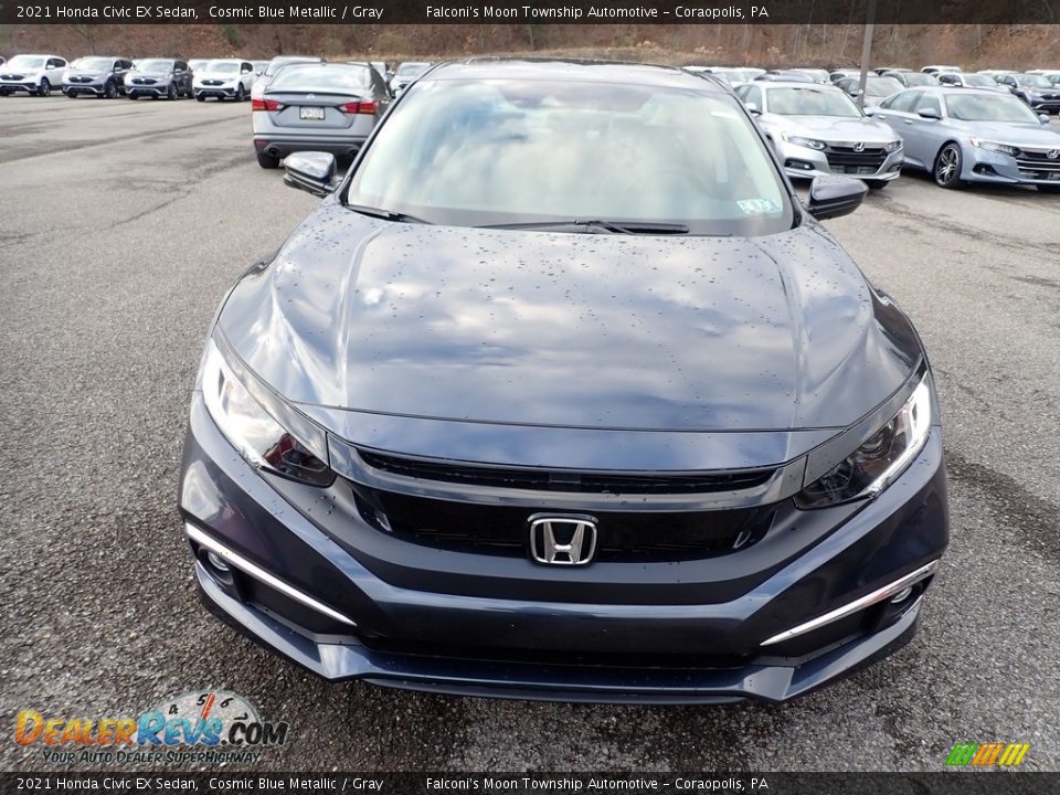 2021 Honda Civic EX Sedan Cosmic Blue Metallic / Gray Photo #6