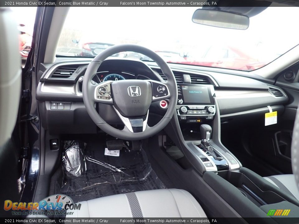2021 Honda Civic EX Sedan Cosmic Blue Metallic / Gray Photo #10
