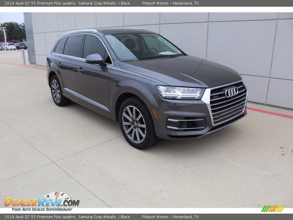 2019 Audi Q7 55 Premium Plus quattro Samurai Gray Metallic / Black Photo #2