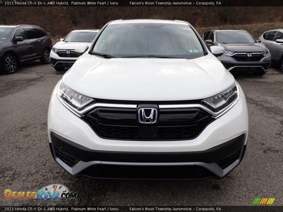 2021 Honda CR-V EX-L AWD Hybrid Platinum White Pearl / Ivory Photo #7