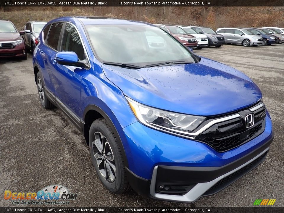 2021 Honda CR-V EX-L AWD Aegean Blue Metallic / Black Photo #6