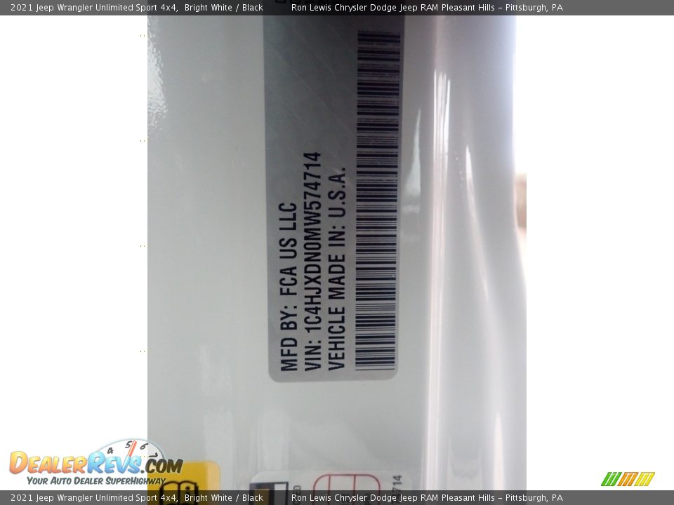 2021 Jeep Wrangler Unlimited Sport 4x4 Bright White / Black Photo #11