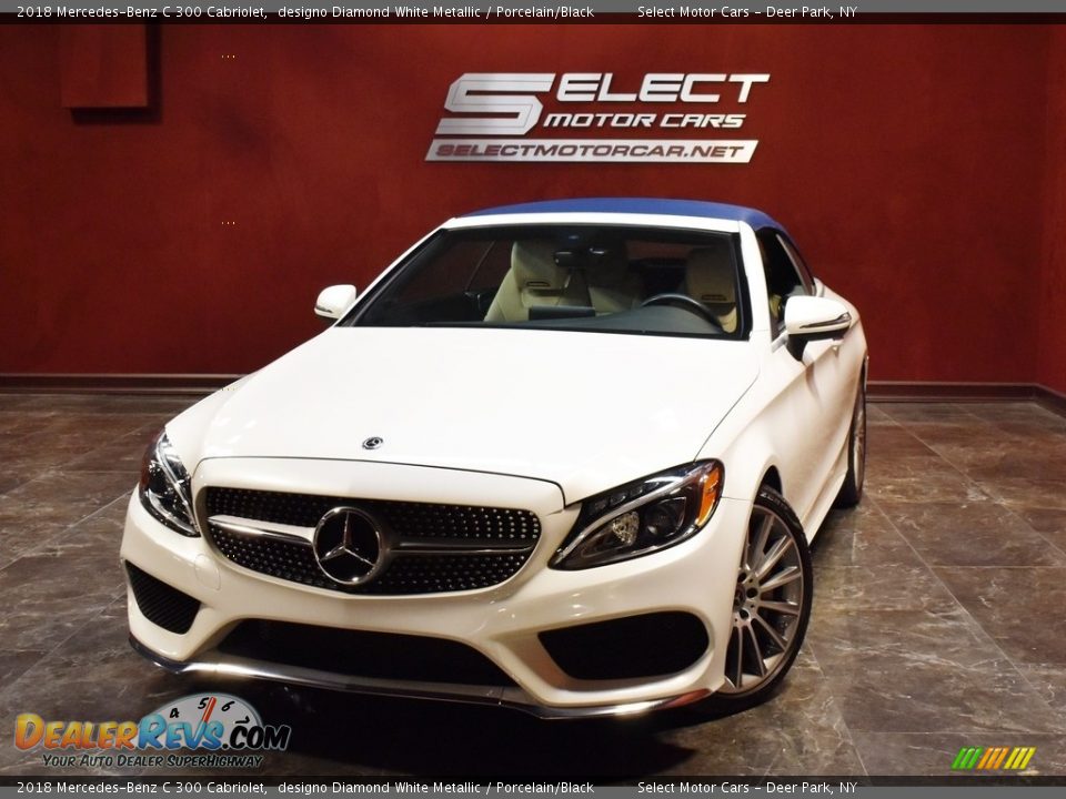 2018 Mercedes-Benz C 300 Cabriolet designo Diamond White Metallic / Porcelain/Black Photo #1