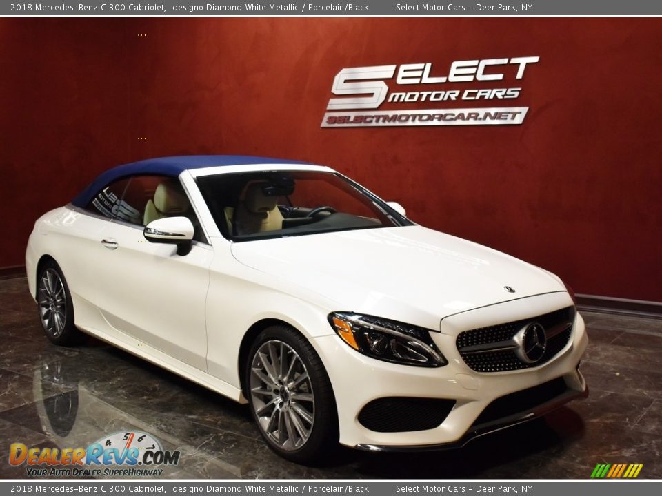 2018 Mercedes-Benz C 300 Cabriolet designo Diamond White Metallic / Porcelain/Black Photo #3