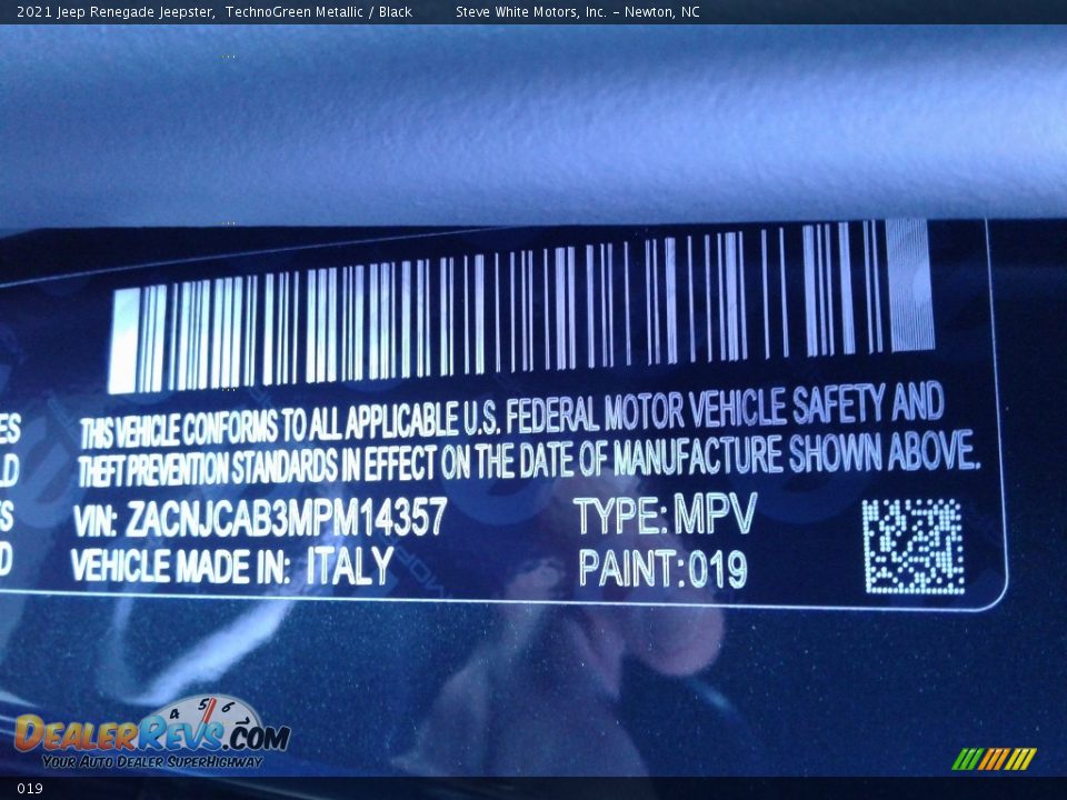 Jeep Color Code 019 TechnoGreen Metallic