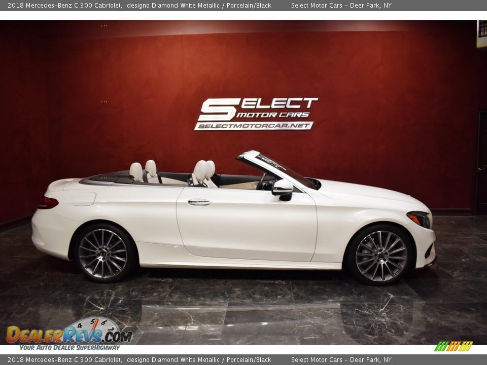 2018 Mercedes-Benz C 300 Cabriolet designo Diamond White Metallic / Porcelain/Black Photo #7