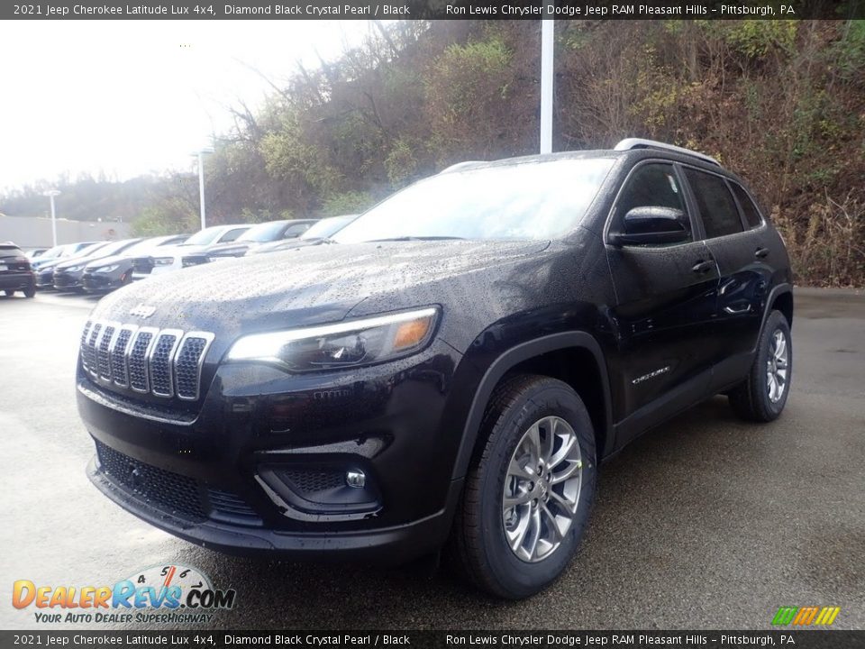 2021 Jeep Cherokee Latitude Lux 4x4 Diamond Black Crystal Pearl / Black Photo #1