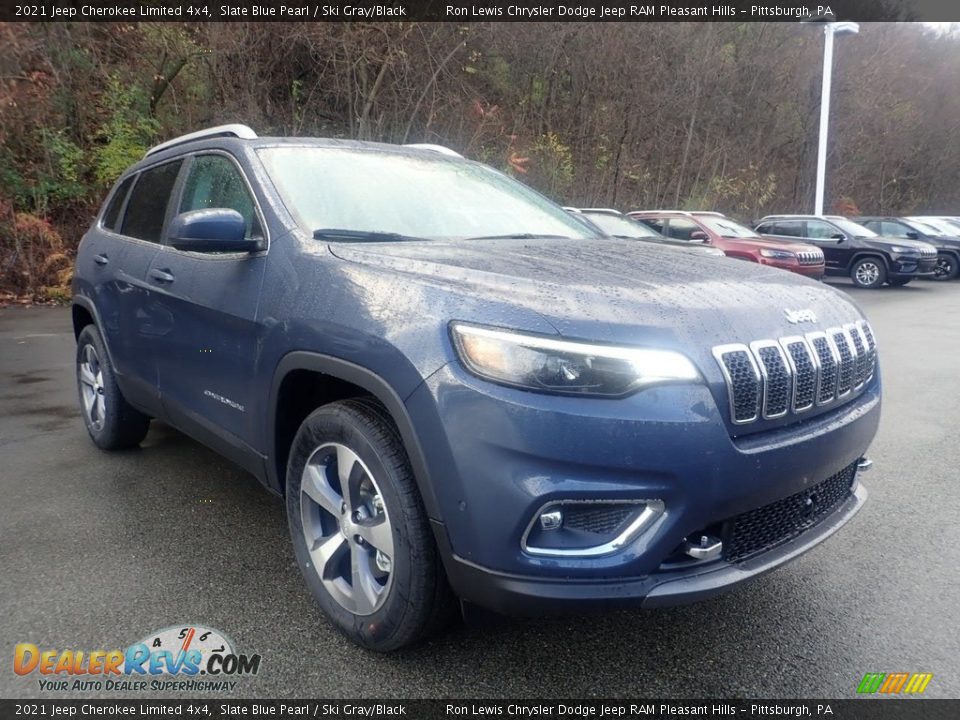 2021 Jeep Cherokee Limited 4x4 Slate Blue Pearl / Ski Gray/Black Photo #3