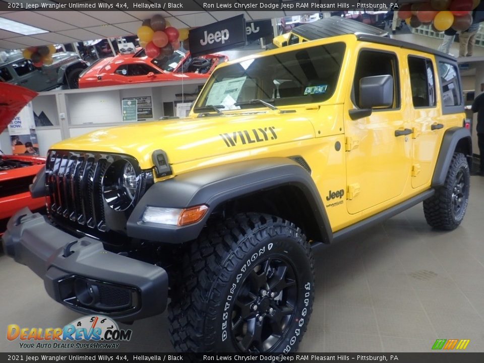 2021 Jeep Wrangler Unlimited Willys 4x4 Hellayella / Black Photo #1