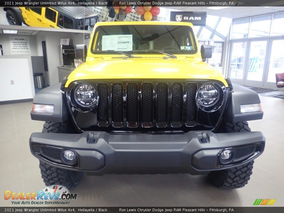 2021 Jeep Wrangler Unlimited Willys 4x4 Hellayella / Black Photo #2