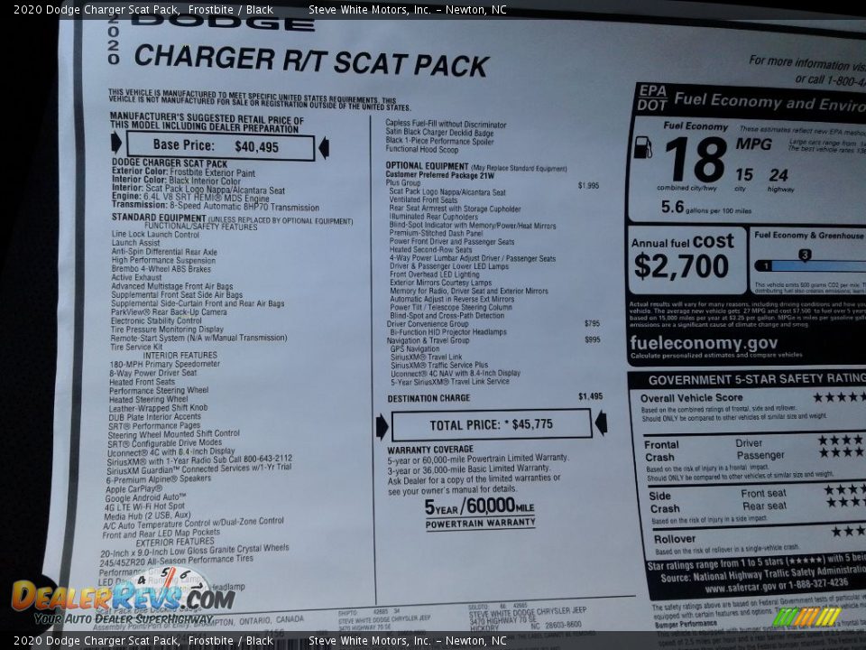 2020 Dodge Charger Scat Pack Frostbite / Black Photo #30