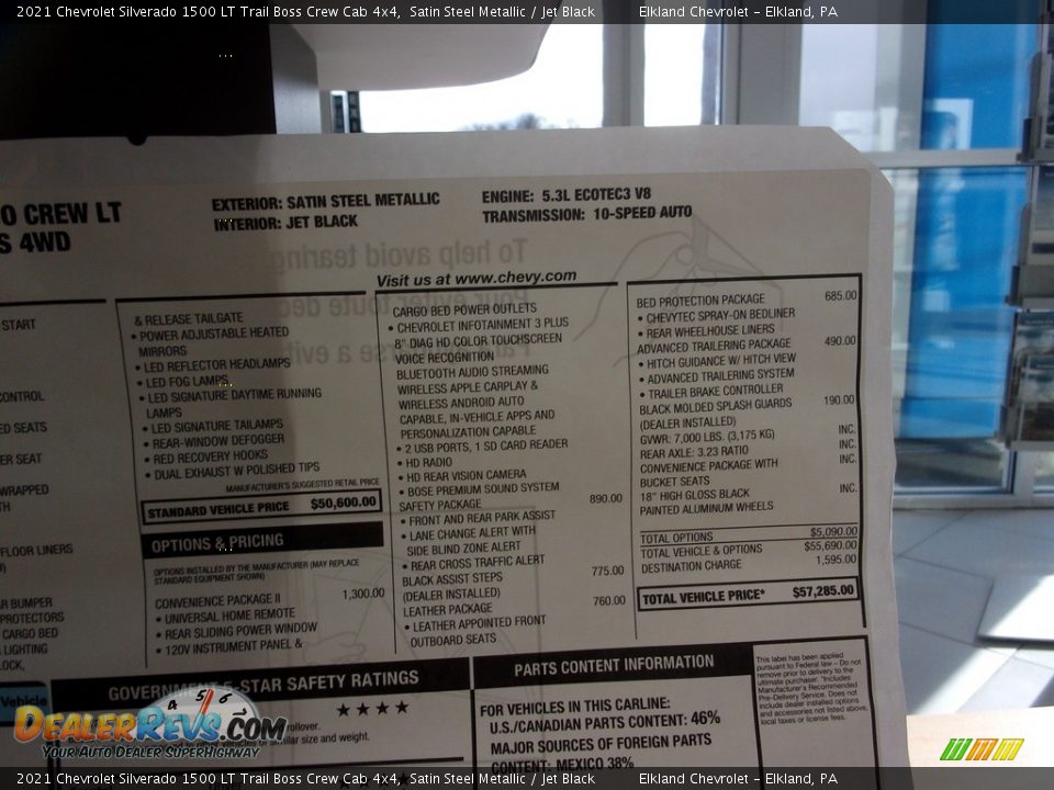 2021 Chevrolet Silverado 1500 LT Trail Boss Crew Cab 4x4 Satin Steel Metallic / Jet Black Photo #36