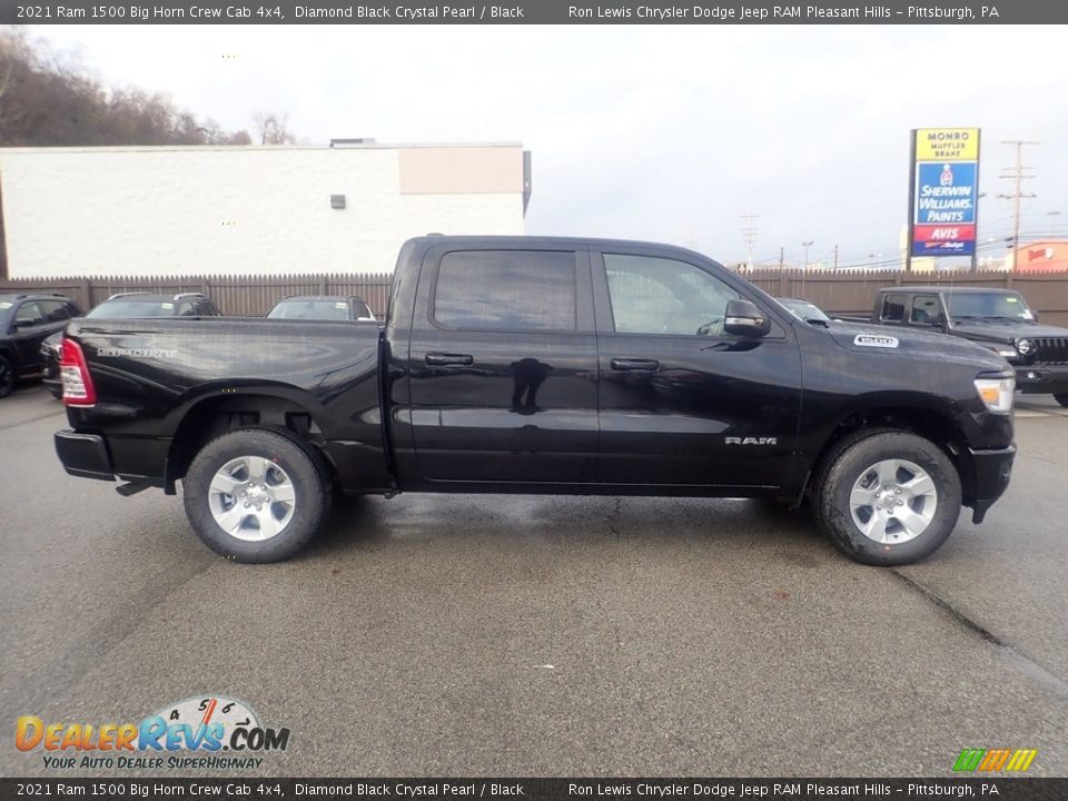 2021 Ram 1500 Big Horn Crew Cab 4x4 Diamond Black Crystal Pearl / Black Photo #4