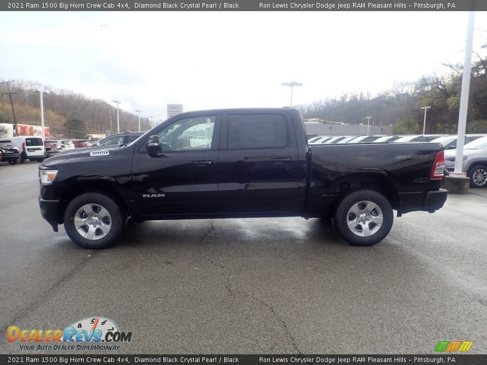 2021 Ram 1500 Big Horn Crew Cab 4x4 Diamond Black Crystal Pearl / Black Photo #6