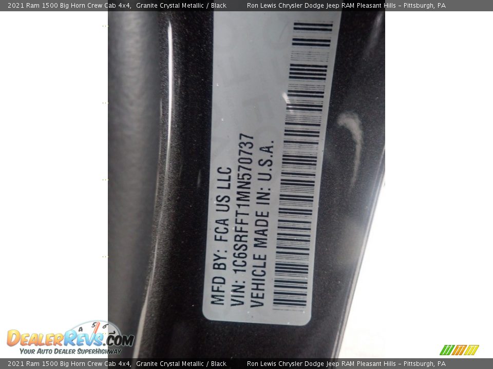 2021 Ram 1500 Big Horn Crew Cab 4x4 Granite Crystal Metallic / Black Photo #19