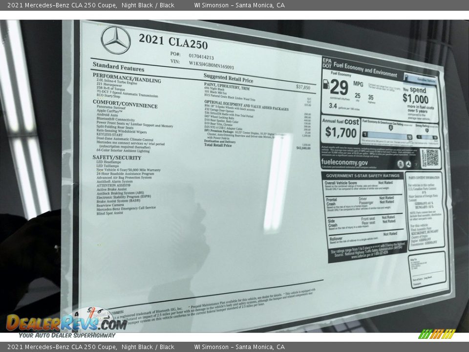 2021 Mercedes-Benz CLA 250 Coupe Night Black / Black Photo #10