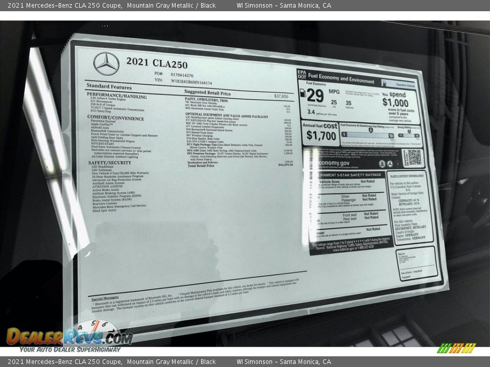 2021 Mercedes-Benz CLA 250 Coupe Mountain Gray Metallic / Black Photo #10