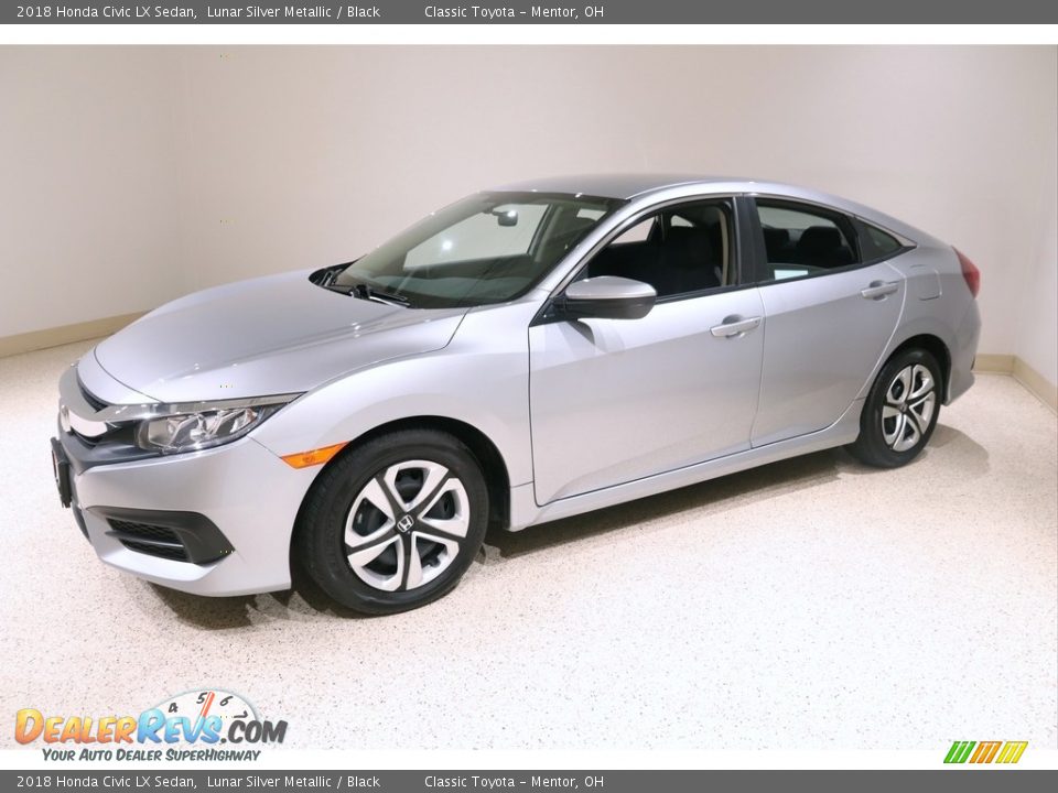 2018 Honda Civic LX Sedan Lunar Silver Metallic / Black Photo #3