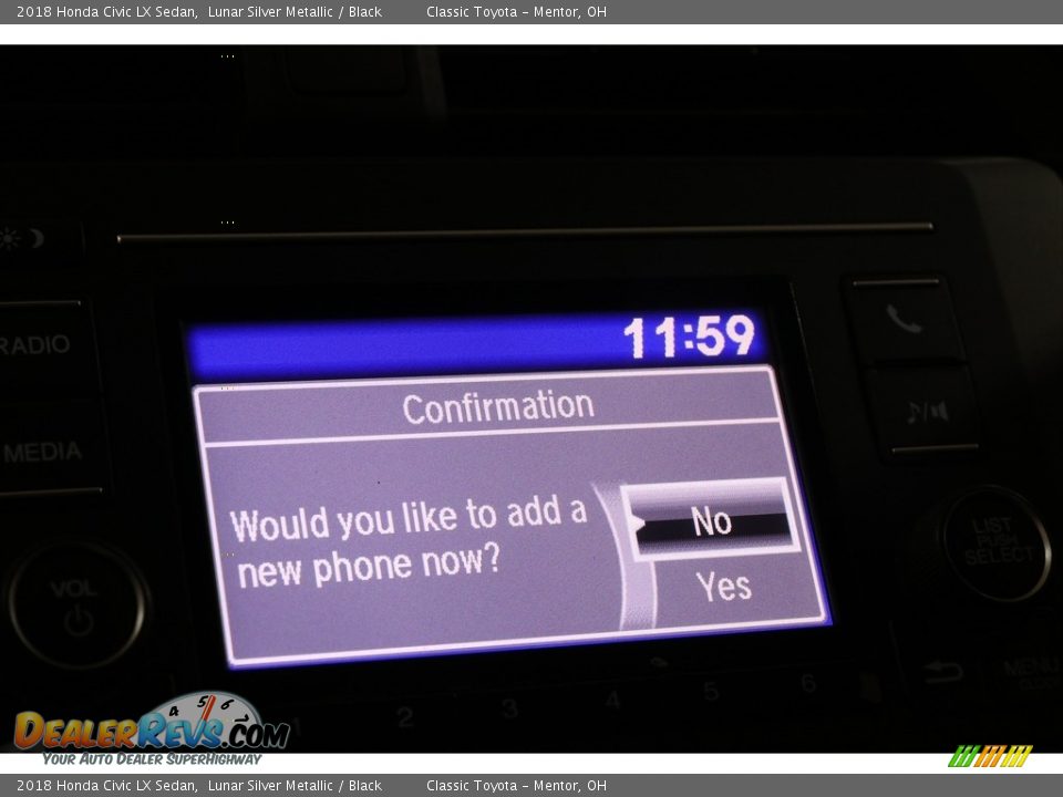 2018 Honda Civic LX Sedan Lunar Silver Metallic / Black Photo #11