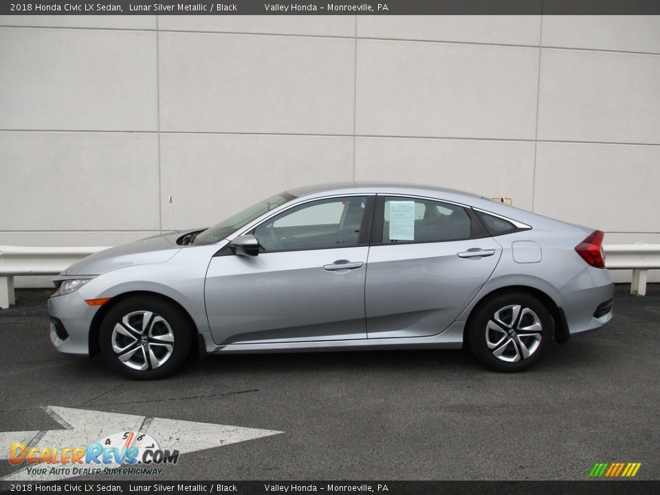 2018 Honda Civic LX Sedan Lunar Silver Metallic / Black Photo #2