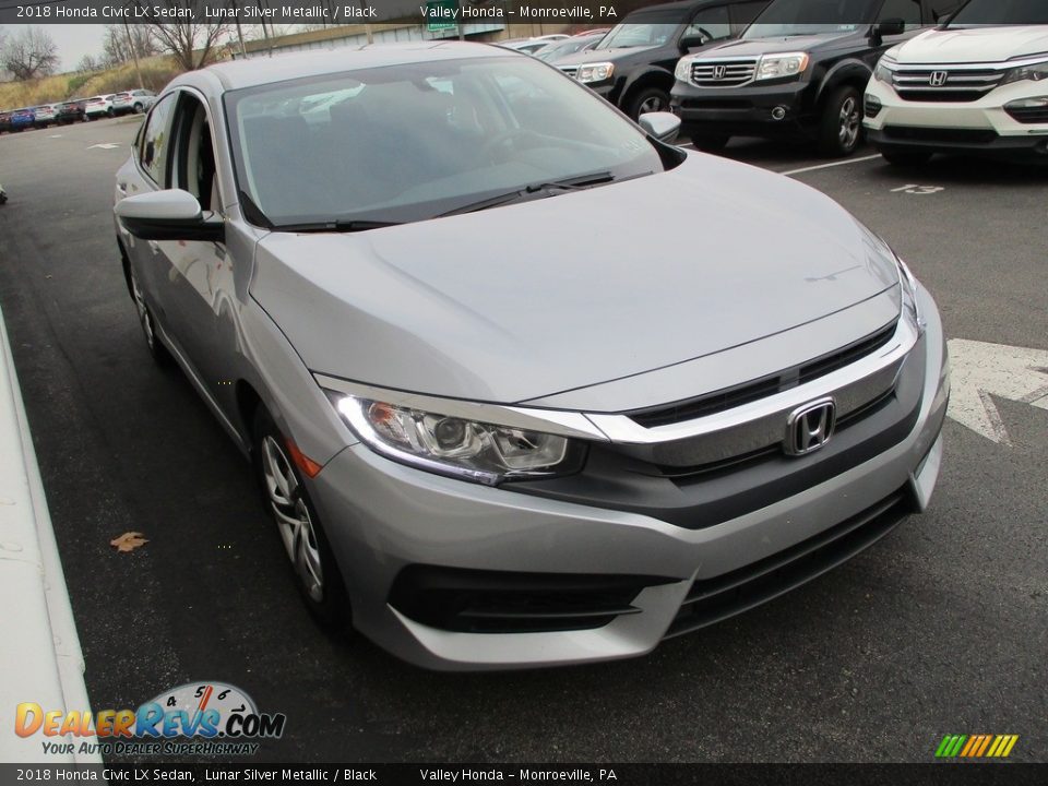 2018 Honda Civic LX Sedan Lunar Silver Metallic / Black Photo #7