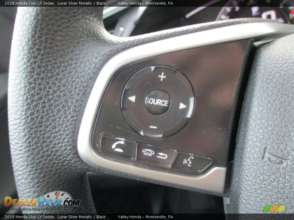 2018 Honda Civic LX Sedan Lunar Silver Metallic / Black Photo #18