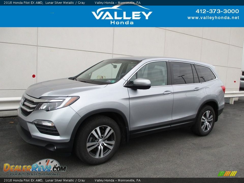 2018 Honda Pilot EX AWD Lunar Silver Metallic / Gray Photo #1