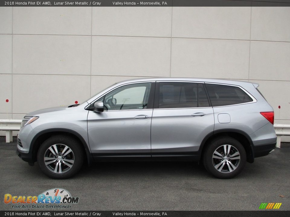 2018 Honda Pilot EX AWD Lunar Silver Metallic / Gray Photo #2