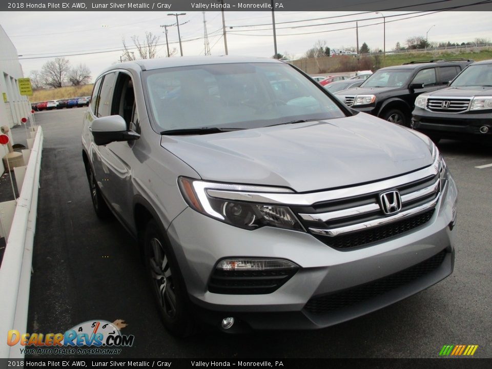 2018 Honda Pilot EX AWD Lunar Silver Metallic / Gray Photo #6