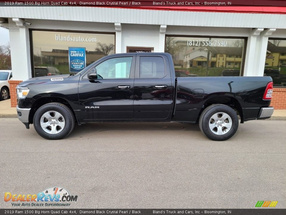 2019 Ram 1500 Big Horn Quad Cab 4x4 Diamond Black Crystal Pearl / Black Photo #1