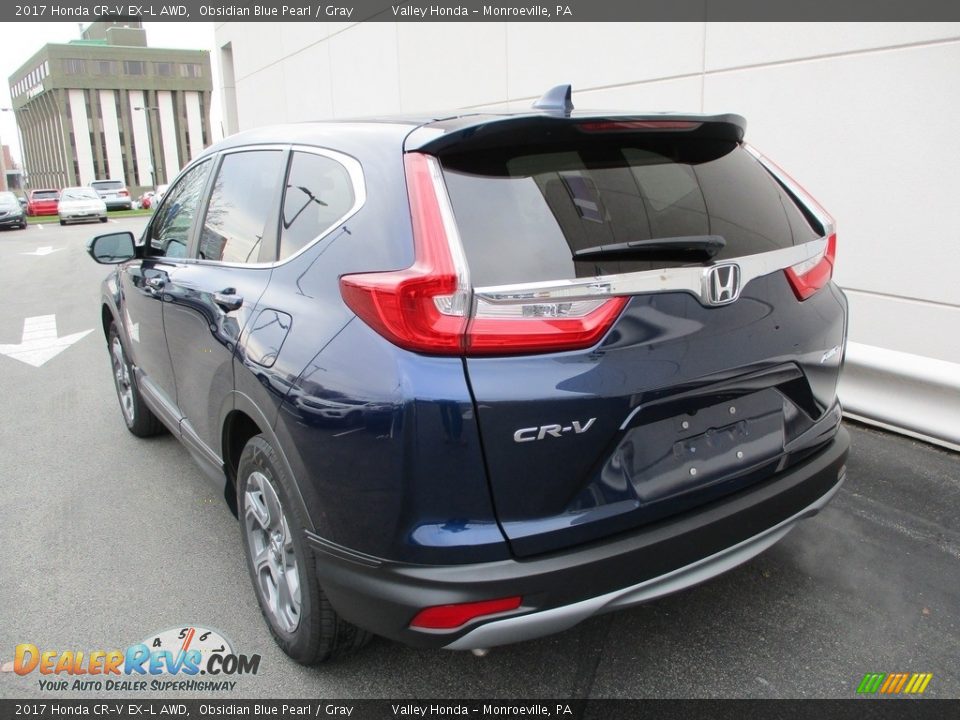 2017 Honda CR-V EX-L AWD Obsidian Blue Pearl / Gray Photo #3