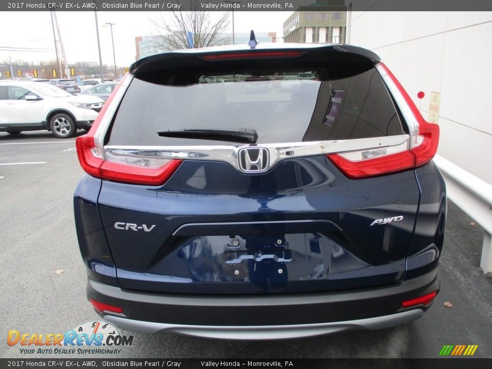 2017 Honda CR-V EX-L AWD Obsidian Blue Pearl / Gray Photo #4