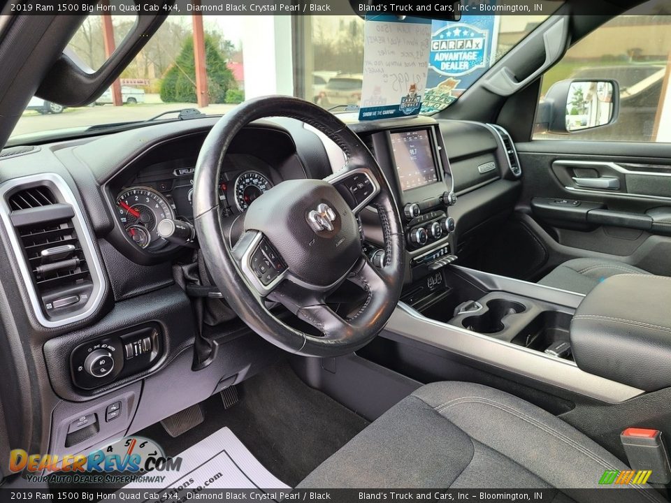 2019 Ram 1500 Big Horn Quad Cab 4x4 Diamond Black Crystal Pearl / Black Photo #9