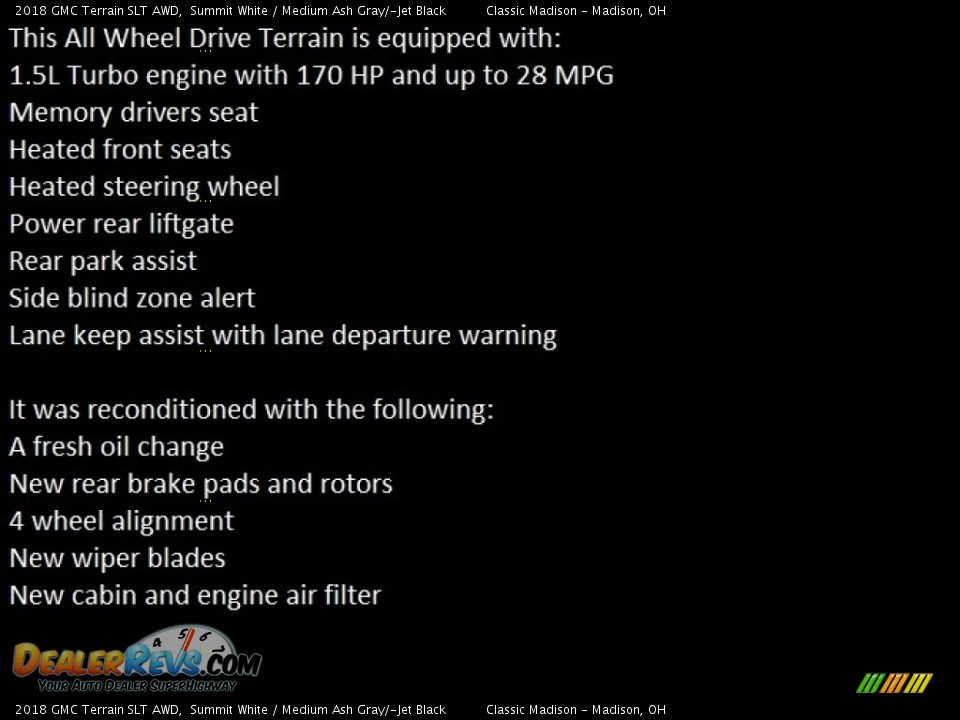 2018 GMC Terrain SLT AWD Summit White / Medium Ash Gray/­Jet Black Photo #20