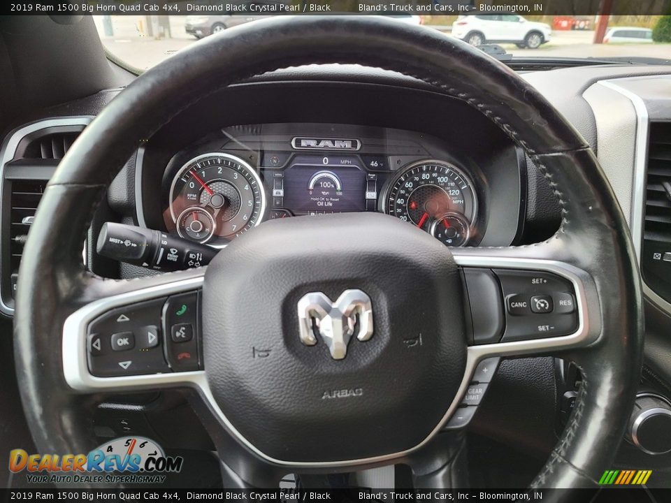 2019 Ram 1500 Big Horn Quad Cab 4x4 Diamond Black Crystal Pearl / Black Photo #12