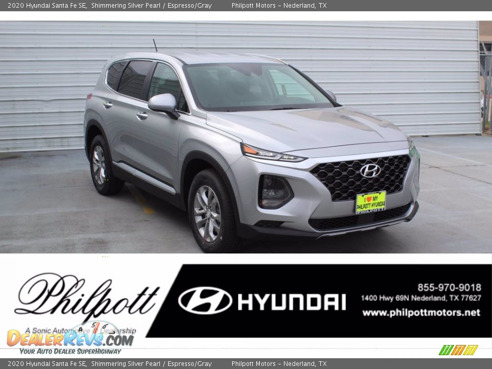 2020 Hyundai Santa Fe SE Shimmering Silver Pearl / Espresso/Gray Photo #1