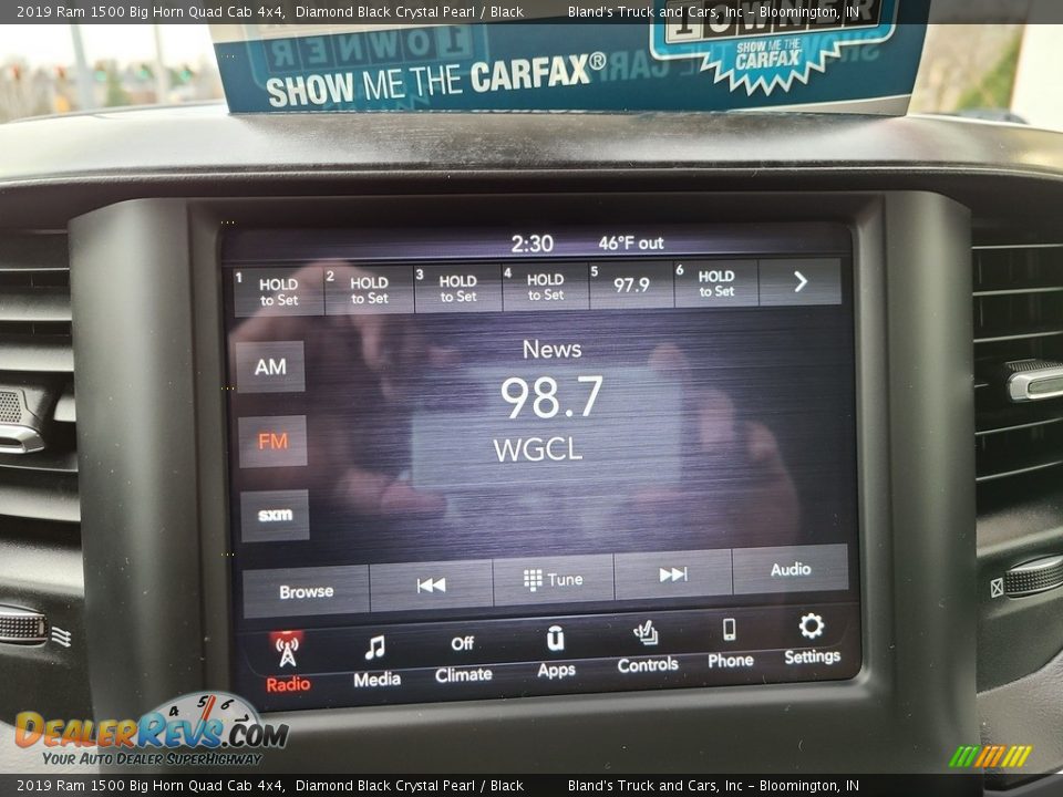 2019 Ram 1500 Big Horn Quad Cab 4x4 Diamond Black Crystal Pearl / Black Photo #20