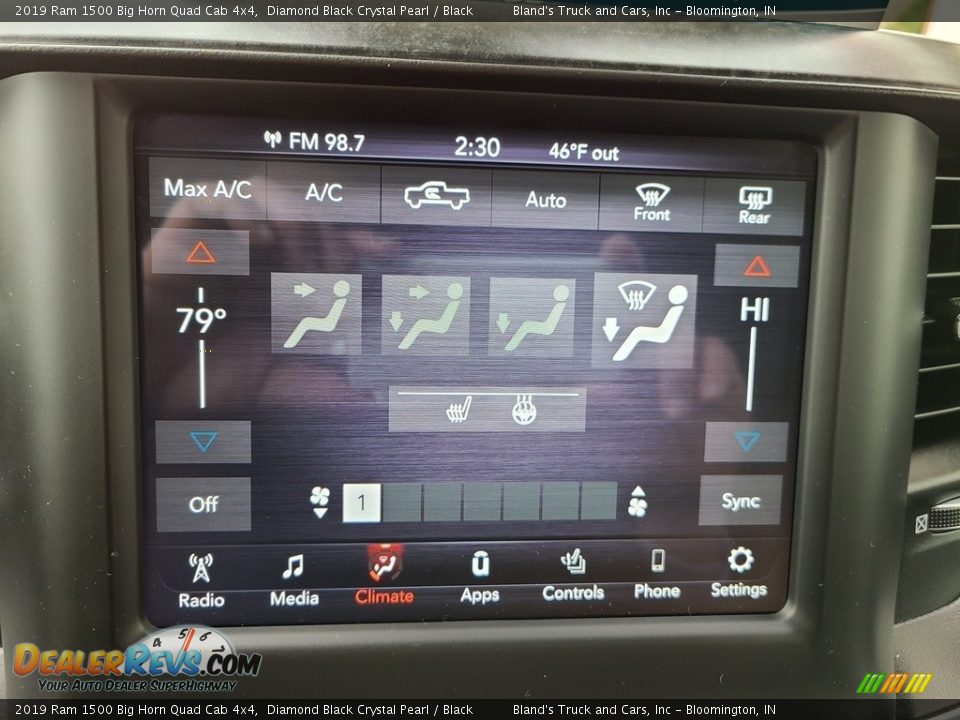 2019 Ram 1500 Big Horn Quad Cab 4x4 Diamond Black Crystal Pearl / Black Photo #22