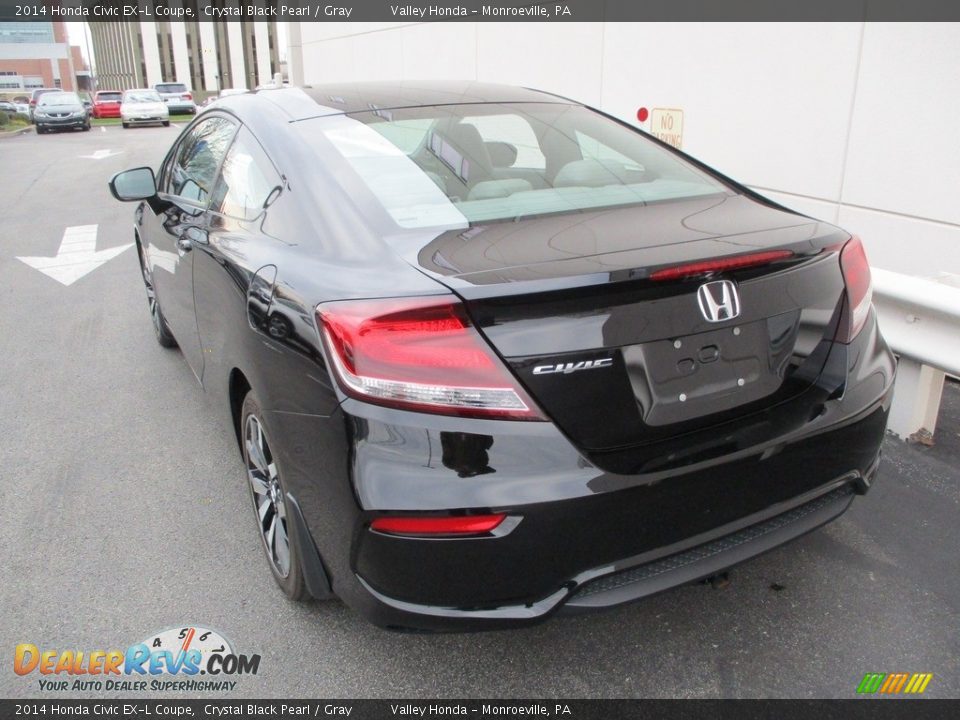 2014 Honda Civic EX-L Coupe Crystal Black Pearl / Gray Photo #3