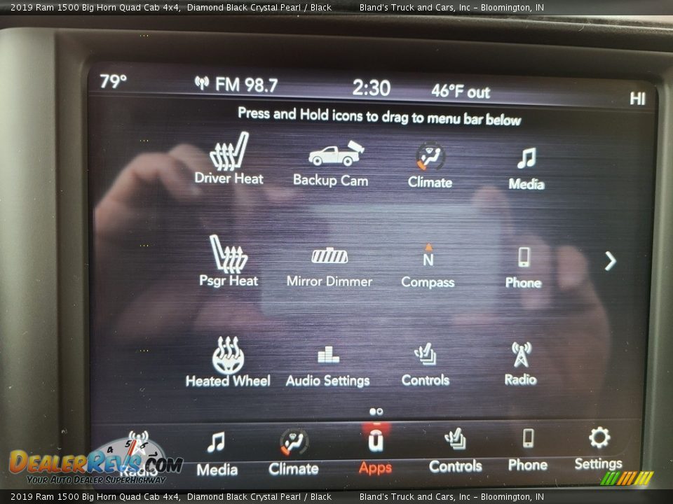 2019 Ram 1500 Big Horn Quad Cab 4x4 Diamond Black Crystal Pearl / Black Photo #23