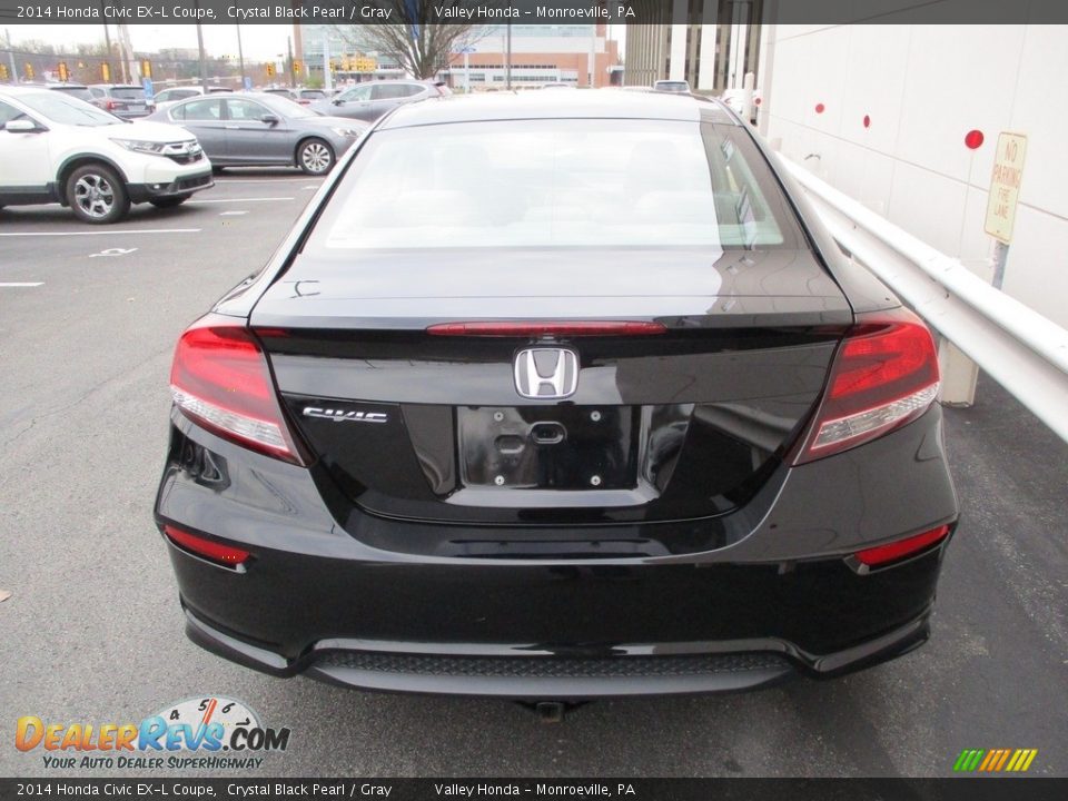 2014 Honda Civic EX-L Coupe Crystal Black Pearl / Gray Photo #4