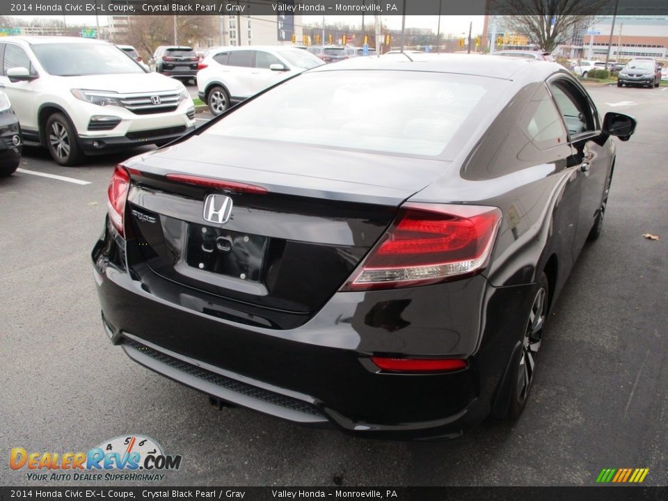 2014 Honda Civic EX-L Coupe Crystal Black Pearl / Gray Photo #5
