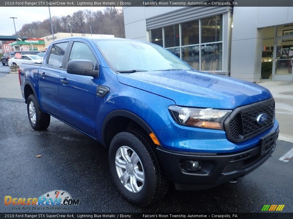 2019 Ford Ranger STX SuperCrew 4x4 Lightning Blue Metallic / Ebony Photo #8